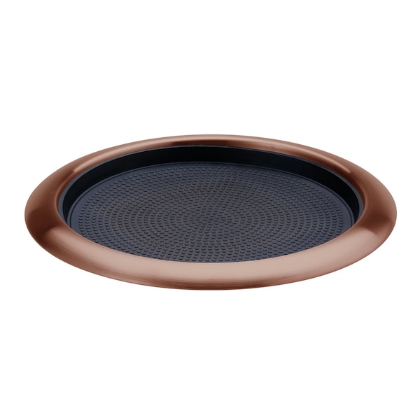 Tray with Removable Insert, 9" Round, Stainless Steel, Rose Gold